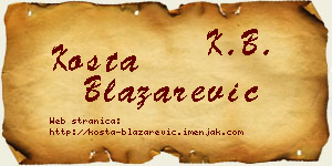 Kosta Blažarević vizit kartica